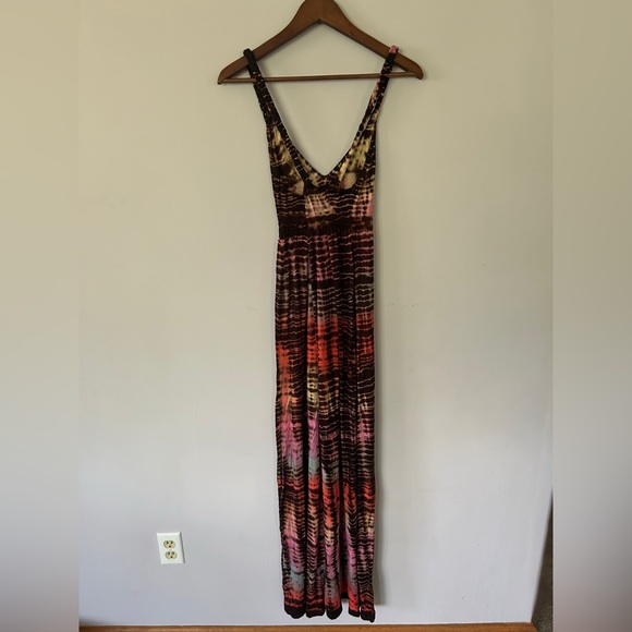 EUC Women’s Hazel Tie-Dye Multicolor Crossback Maxi Dress, Size Small - Picture 3 of 6